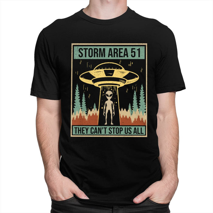 Retro Storm Area 51 They Can't Stop Us All T-Shirt