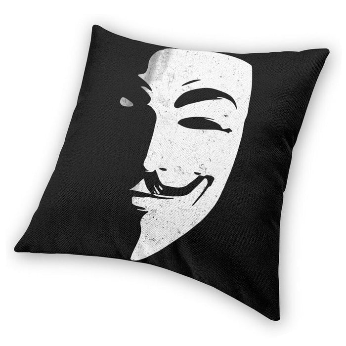 Movie V For Vendetta Anonymous Pillow Case Home Decorative Guy Fawkes Hacker Cushions Throw Pillow for Car Double-sided Printing