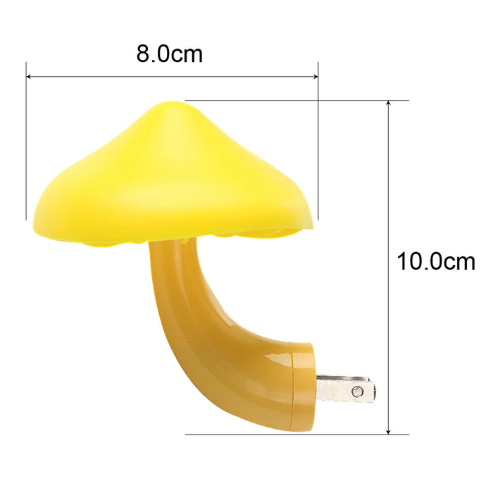 Led Night Light Mushroom Wall Lamp Eu Plug Light Control Induction Energy Saving Environmental Protection Bedroom Lamp Home Deco