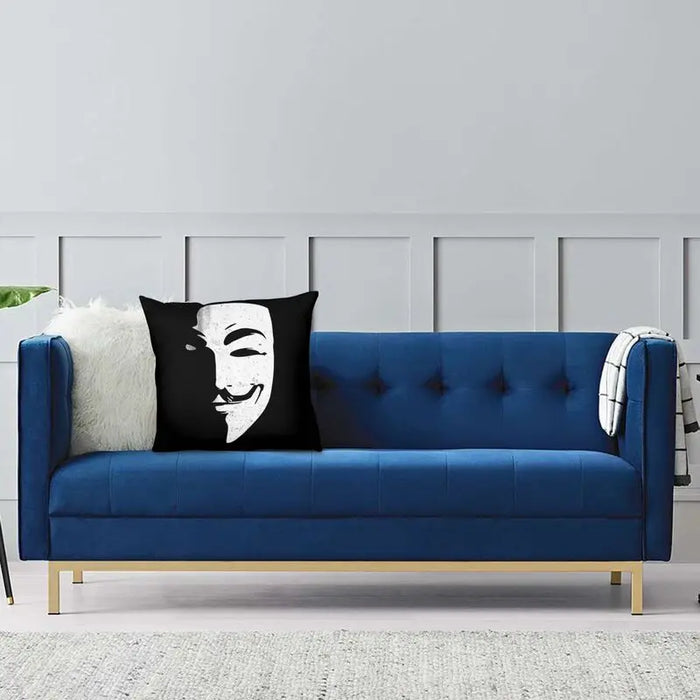 Movie V For Vendetta Anonymous Pillow Case Home Decorative Guy Fawkes Hacker Cushions Throw Pillow for Car Double-sided Printing