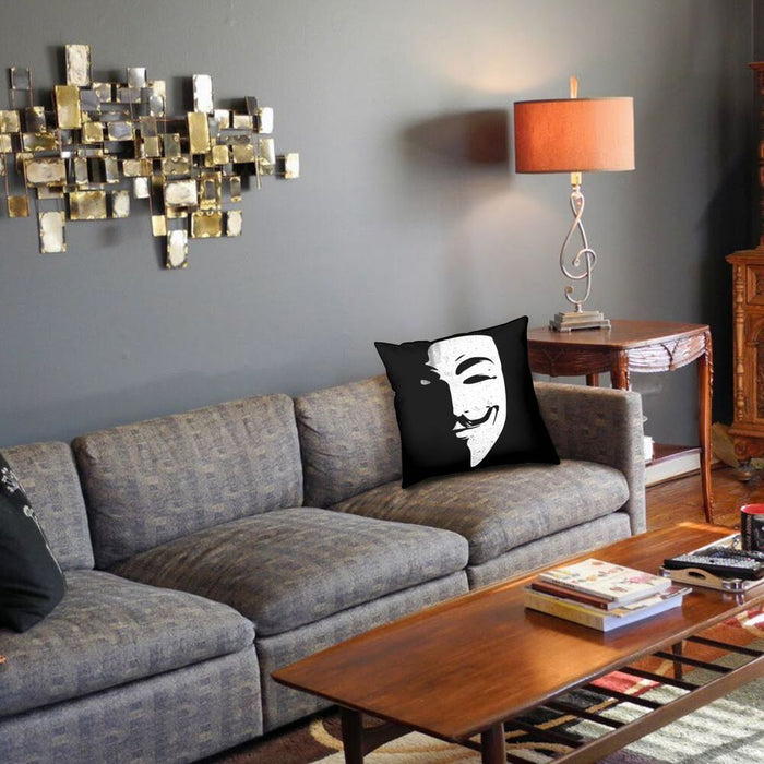 Movie V For Vendetta Anonymous Pillow Case Home Decorative Guy Fawkes Hacker Cushions Throw Pillow for Car Double-sided Printing