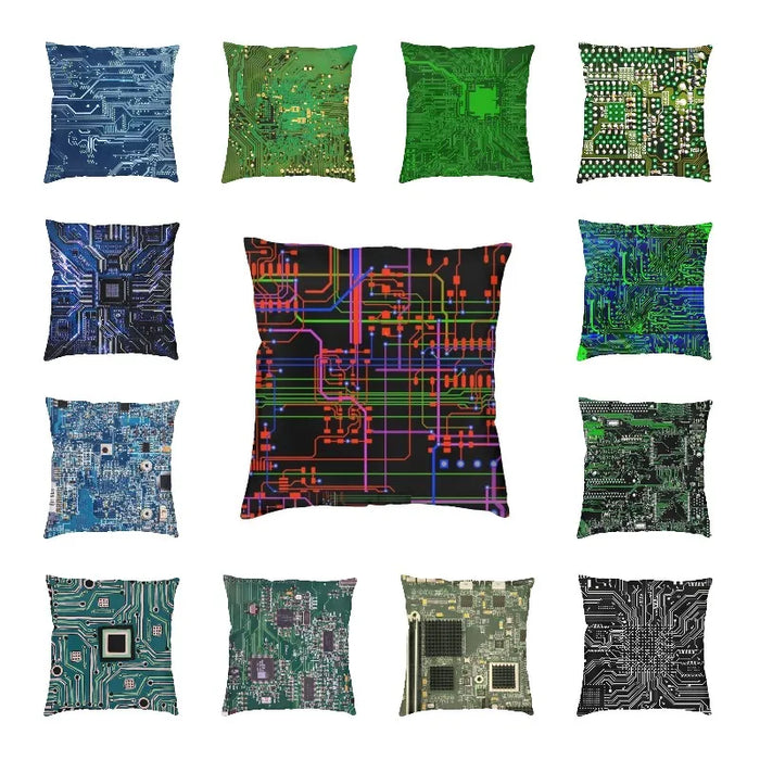 Geek Computer Circuit Board Cushion Cover 40x40cm Programmer Hacker Tech Soft Luxury Throw Pillow Home Decor