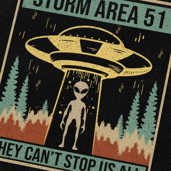 Retro Storm Area 51 They Can't Stop Us All T-Shirt