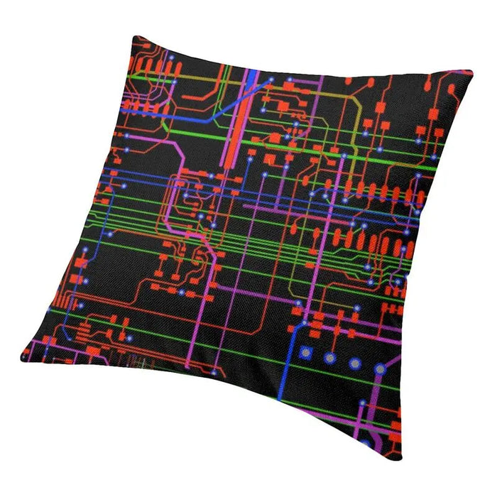 Geek Computer Circuit Board Cushion Cover 40x40cm Programmer Hacker Tech Soft Luxury Throw Pillow Home Decor