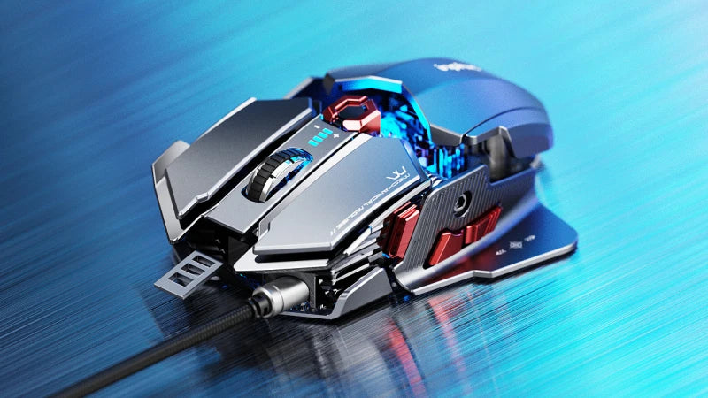 Inphic PG6 Wired Gaming Mouse Metal Mechanical Silver RGB light Professional Esports Game Mouse 7200dpi