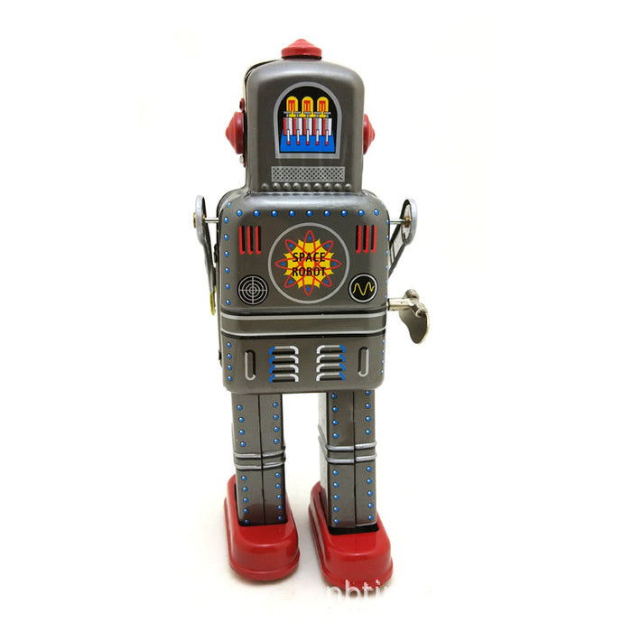 Collectible Antique Tin Toys Funny Metal Winding-up Walking Space Man Robots Desk Craft Home Decoration Action figure MS439