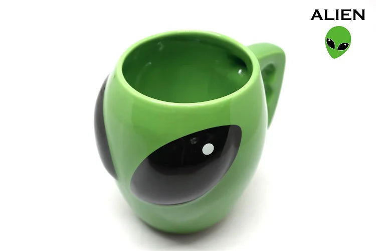 Cartoon Creative Green Alien Ceramic Cups Interesting Fashion Coffee Cup Birthday Gift Water Cup Wholesale Turkish Coffee Cups