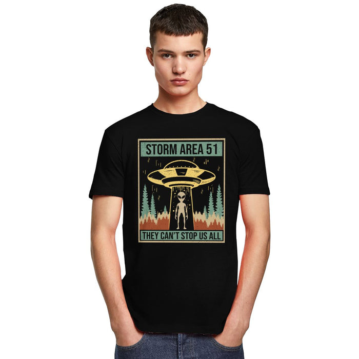 Retro Storm Area 51 They Can't Stop Us All T-Shirt