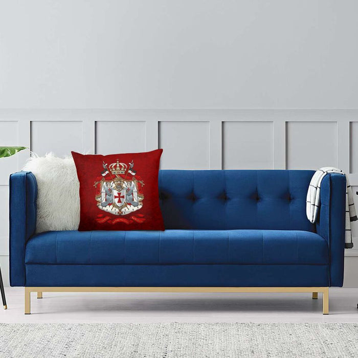 Knights Templar Flag With Coat Of Arms Cushion Covers Sofa Living Room Medieval Warrior Cross Square Pillow Cover 40x40cm