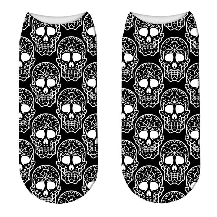 Skeleton Skull ankle socks