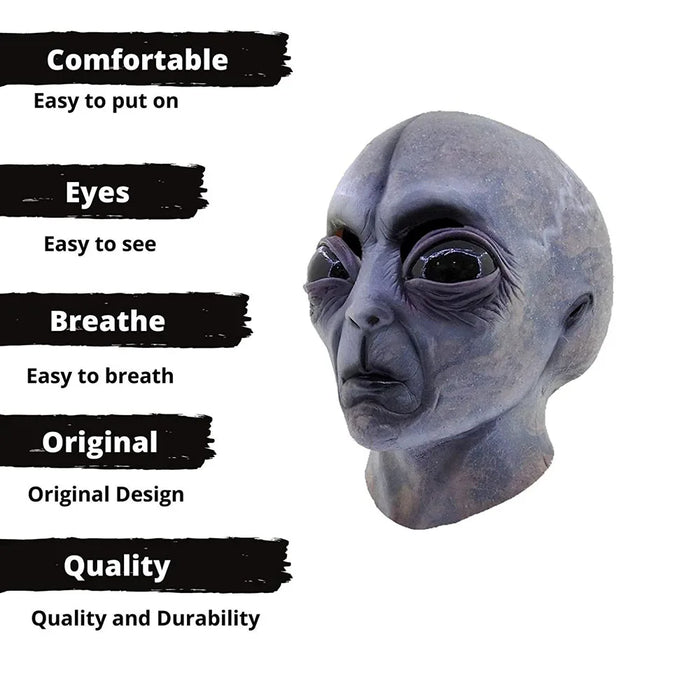 Area 51 Alien Helmet Mask Halloween Cosplay Horror Funny Latex Full Headdress Funny Horror Mascaras Halloween Costume Masquery