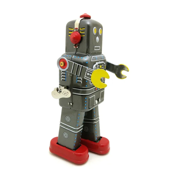 Collectible Antique Tin Toys Funny Metal Winding-up Walking Space Man Robots Desk Craft Home Decoration Action figure MS439