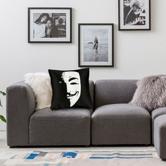 Movie V For Vendetta Anonymous Pillow Case Home Decorative Guy Fawkes Hacker Cushions Throw Pillow for Car Double-sided Printing