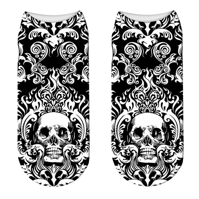 Skeleton Skull ankle socks