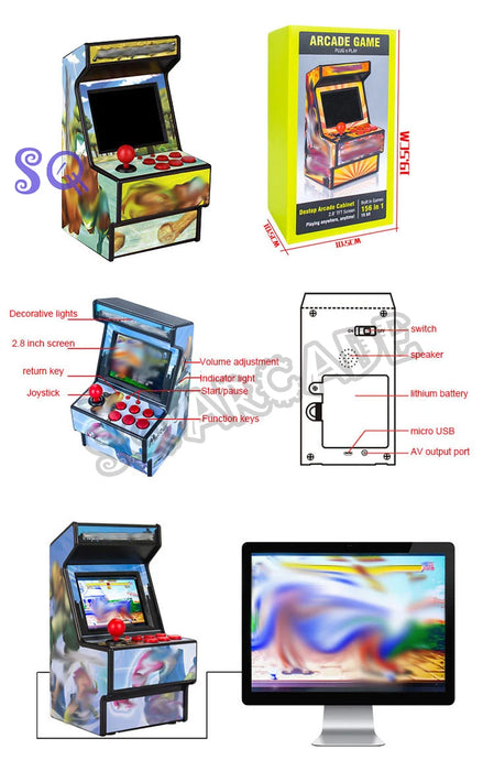 New Mini Arcade Game Machine 16bit For Sega 156 In 1 Games Classical Retro Handheld Video Game