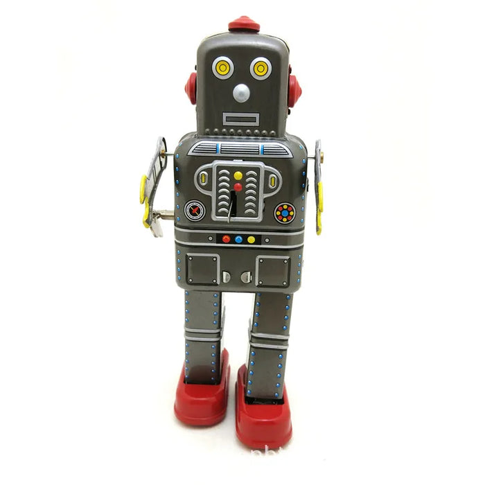 Collectible Antique Tin Toys Funny Metal Winding-up Walking Space Man Robots Desk Craft Home Decoration Action figure MS439