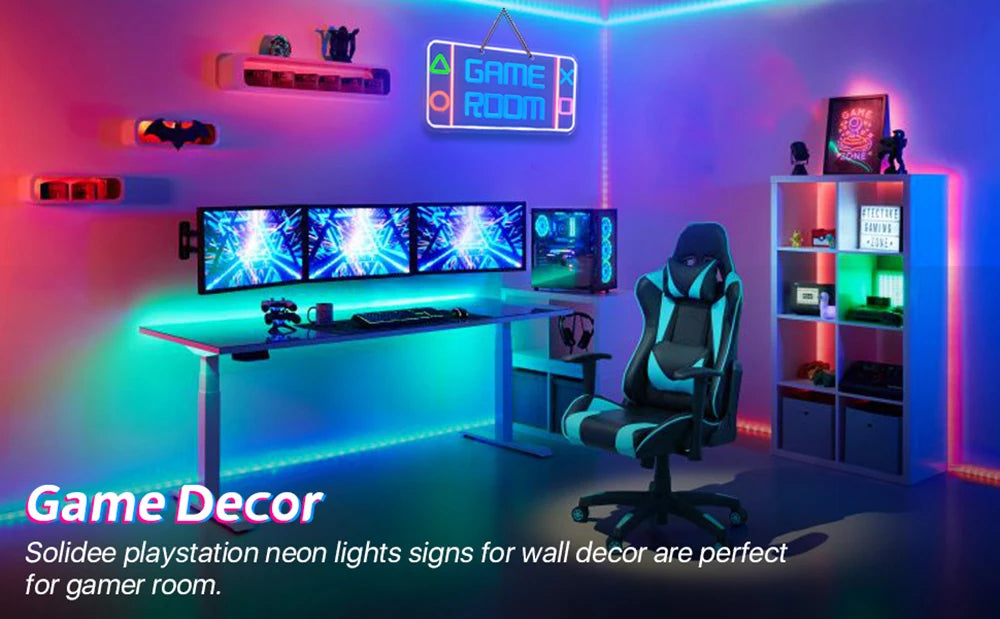 Game Room Neon Signs Wall Decor Neon Lights LED Neon Signs For Gaming Zone Night Light Boys Gift Bedroom Decoration 40x20cm