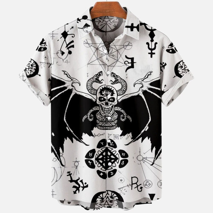 Devil Horror Print Hawaiian Shirts