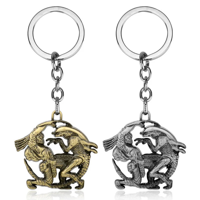 Disney Movie Alien: Romulus Predator Covenant Keychain Necklace AVP Mask Queen Prometheus KeyRings Bags Car Key Jewelry Chaveiro