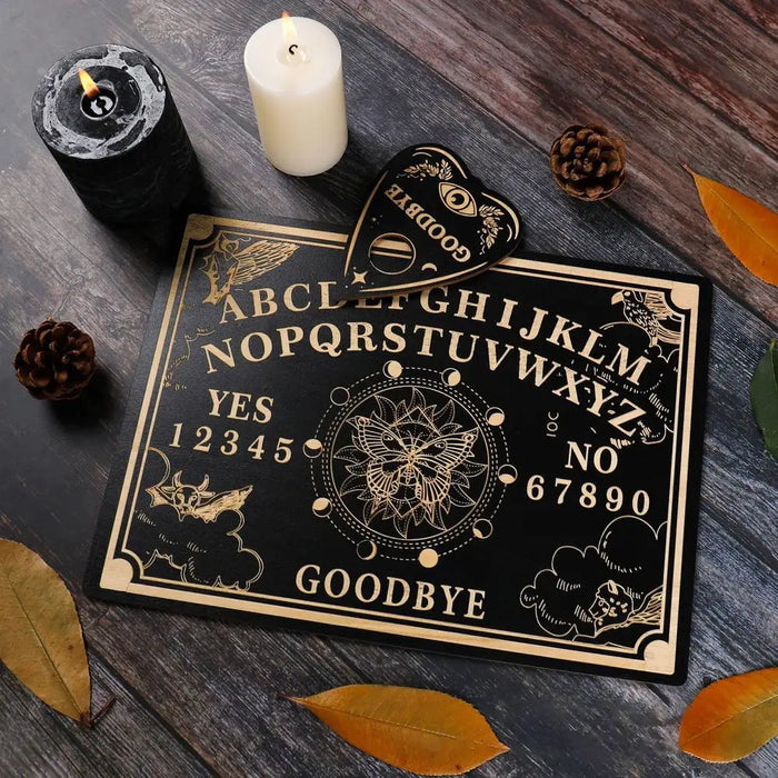 12 Inch Ouija Board Wooden Divination Pendulum Board Engraved Magic Board Witch Sun Pendulum Board Kit Wiccan Altar Supplies