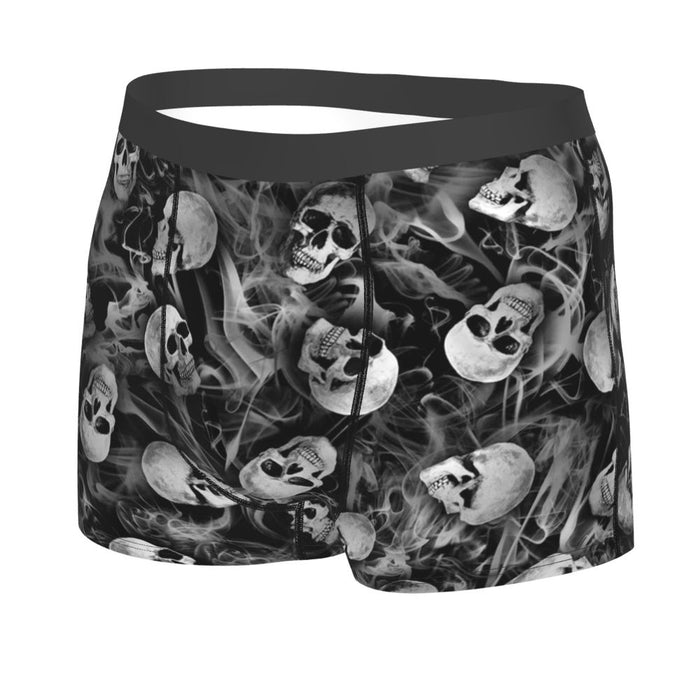 Custom Sexy Gothic Skeleton Death Skull Boxers Shorts Panties Men's Underpants Breathbale Briefs Underwear