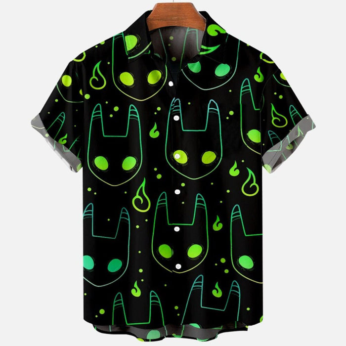 Devil Horror Print Hawaiian Shirts