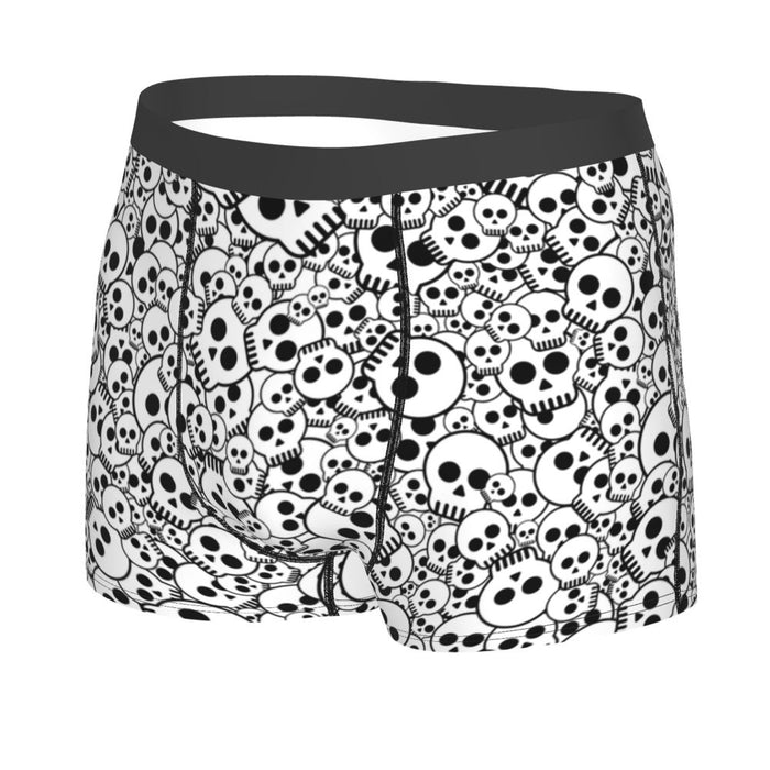 Custom Sexy Gothic Skeleton Death Skull Boxers Shorts Panties Men's Underpants Breathbale Briefs Underwear