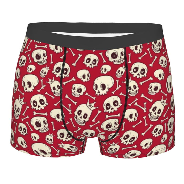 Custom Sexy Gothic Skeleton Death Skull Boxers Shorts Panties Men's Underpants Breathbale Briefs Underwear