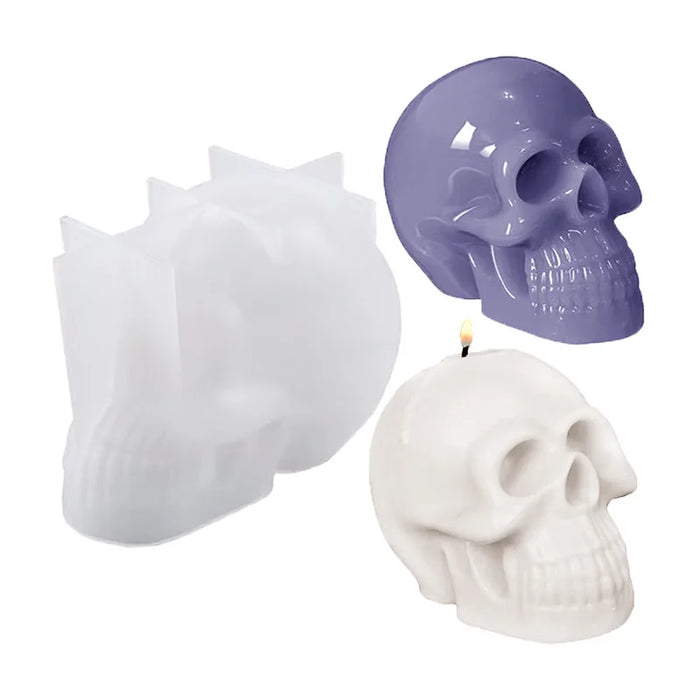 Small/medium/Large Skull Silicone Candle Mold DIY Halloween Decorative Crafts Plaster Soap Resin Making Tools Family Party Gifts