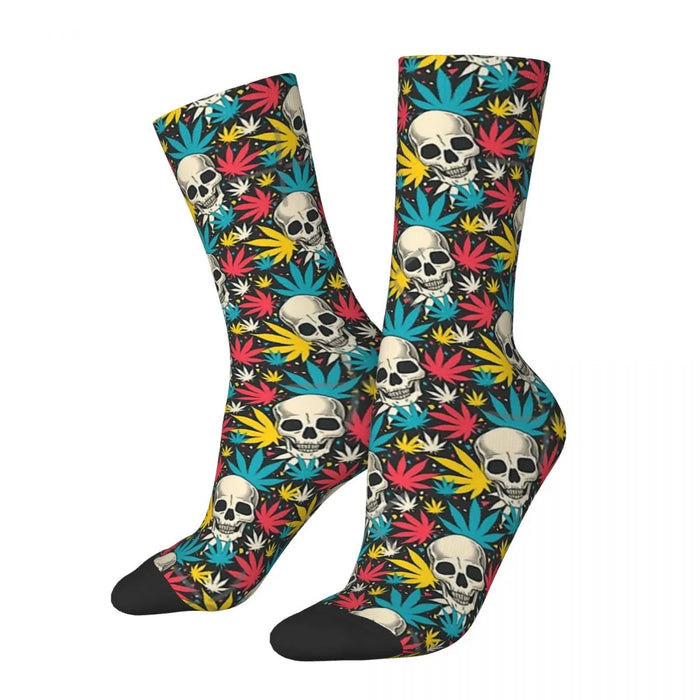 Skull cannabis leaf pattern Socks