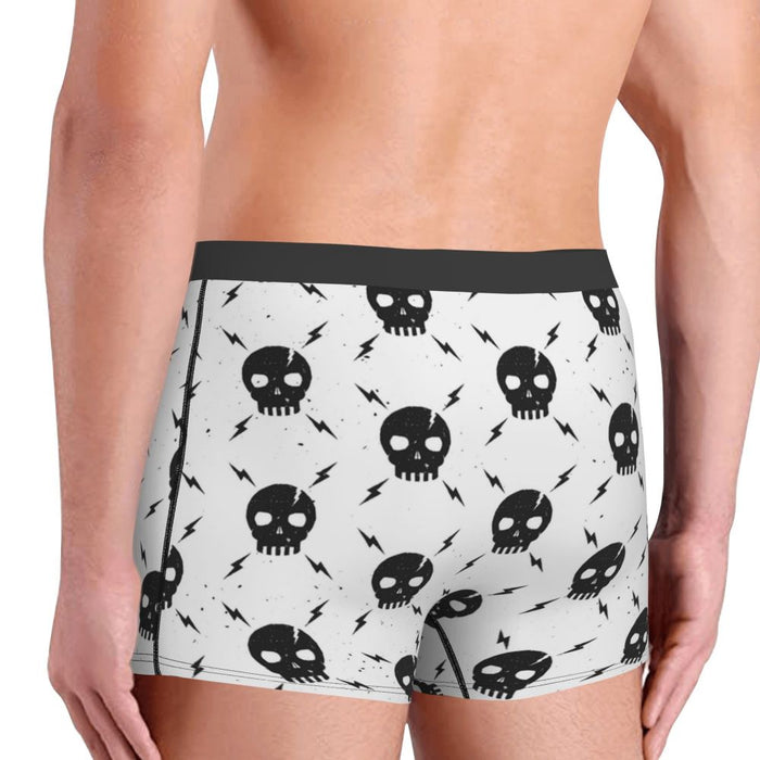 Custom Sexy Gothic Skeleton Death Skull Boxers Shorts Panties Men's Underpants Breathbale Briefs Underwear