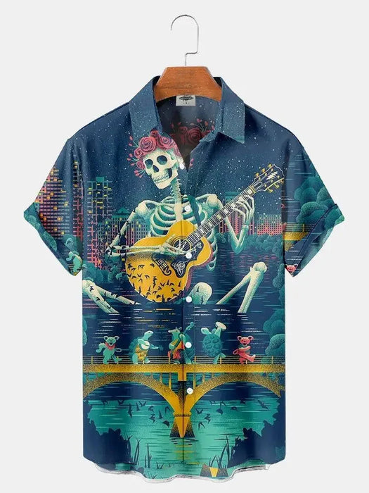 Horror Movie Monster Characters Men's Hawaiian Shirts 2023 Designer Casual Streetwear 3d Men Clothing Party Performance Tops 5XL