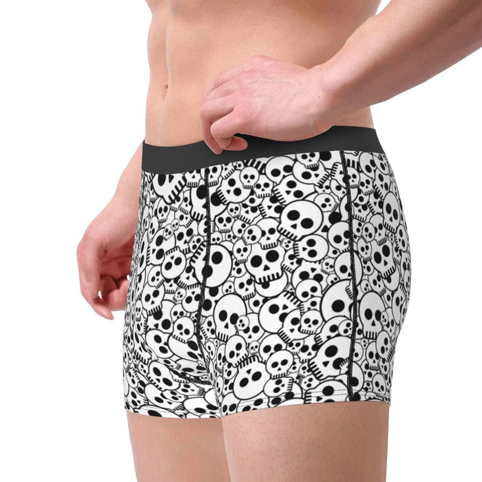 Custom Sexy Gothic Skeleton Death Skull Boxers Shorts Panties Men's Underpants Breathbale Briefs Underwear