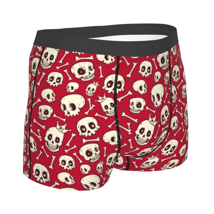 Custom Sexy Gothic Skeleton Death Skull Boxers Shorts Panties Men's Underpants Breathbale Briefs Underwear