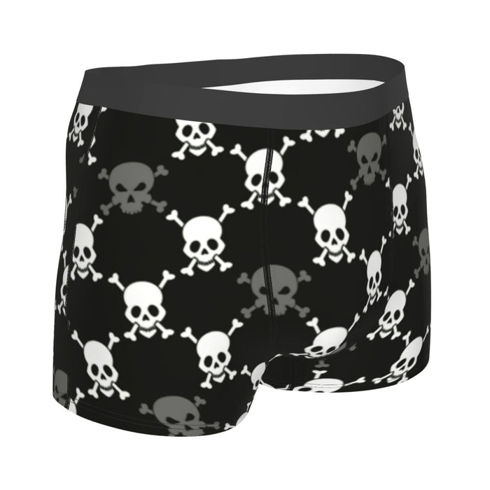 Custom Sexy Gothic Skeleton Death Skull Boxers Shorts Panties Men's Underpants Breathbale Briefs Underwear