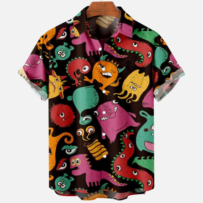 Devil Horror Print Hawaiian Shirts