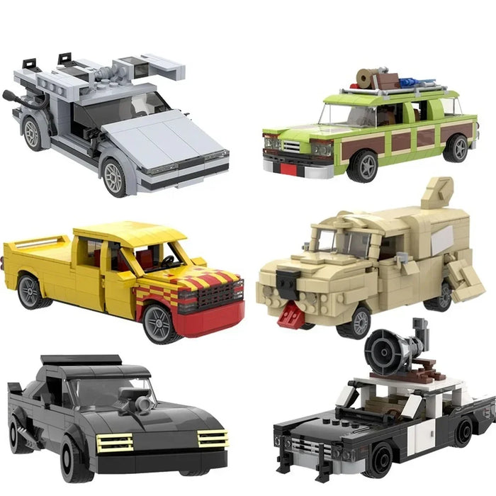 MOC Speed Town Racer Famous Car Vehicle Super Diy Kids Policemen Classic Robot Aircraft Model Building Blocks Toys Children