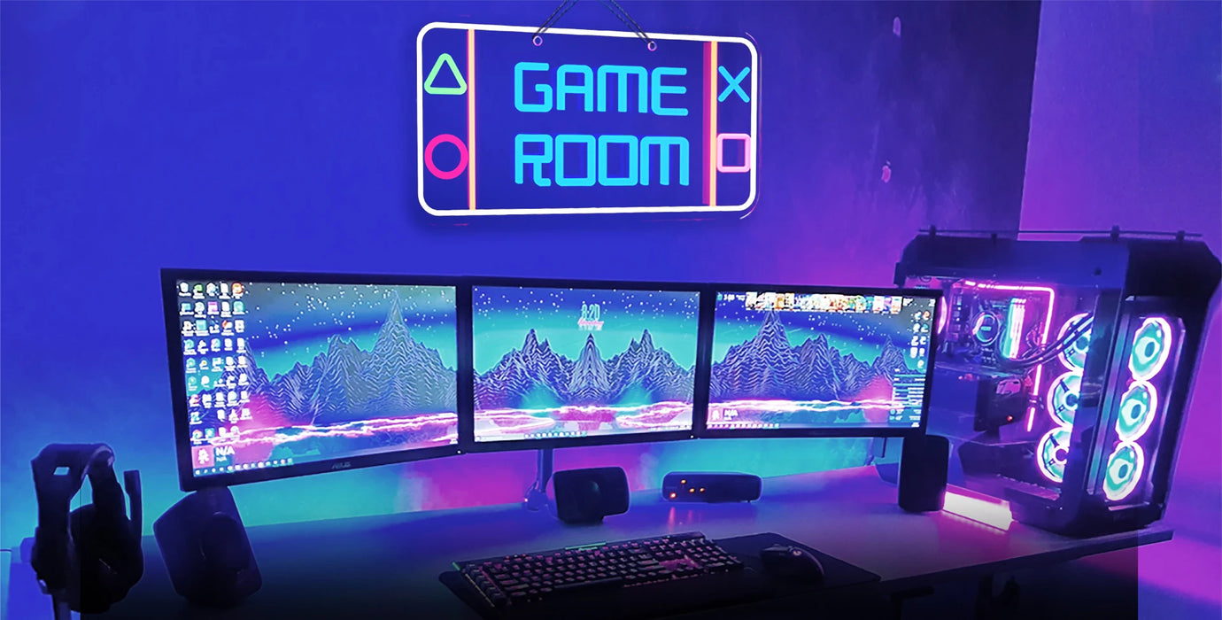 Game Room Neon Signs Wall Decor Neon Lights LED Neon Signs For Gaming Zone Night Light Boys Gift Bedroom Decoration 40x20cm