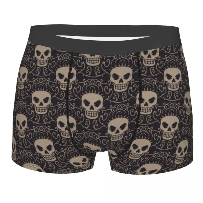 Custom Sexy Gothic Skeleton Death Skull Boxers Shorts Panties Men's Underpants Breathbale Briefs Underwear