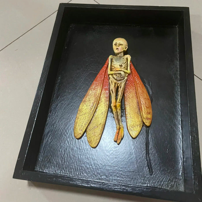 Gothic Home Decor Mummified Fairy Fairy Skeleton Witchy Decor Fairy Specimen Statue Picture Frames Display Painting