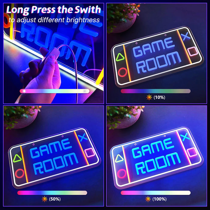 Game Room Neon Signs Wall Decor Neon Lights LED Neon Signs For Gaming Zone Night Light Boys Gift Bedroom Decoration 40x20cm