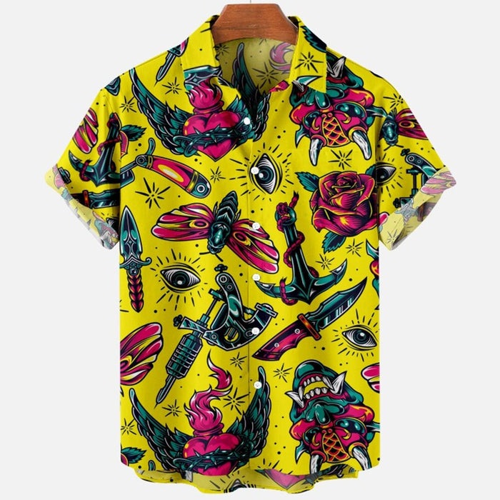 Devil Horror Print Hawaiian Shirts