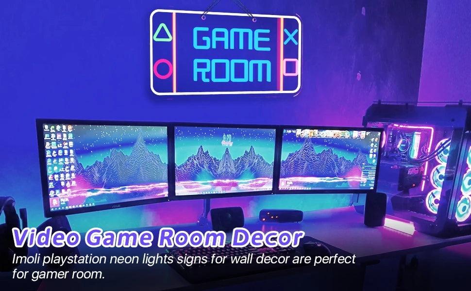 Game Room Neon Signs Wall Decor Neon Lights LED Neon Signs For Gaming Zone Night Light Boys Gift Bedroom Decoration 40x20cm