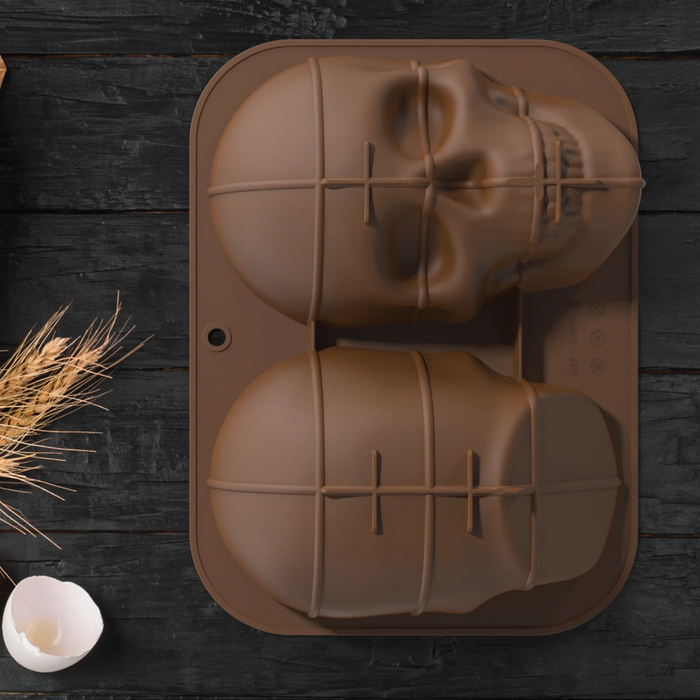 3D Skull Baking Cake Mold, Halloween ,Ice Mold, Food Grade, Panela Grande, Halloween Decor, Silicone DIY Birthday Party