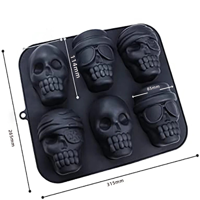 3D Skull Baking Cake Mold, Halloween ,Ice Mold, Food Grade, Panela Grande, Halloween Decor, Silicone DIY Birthday Party