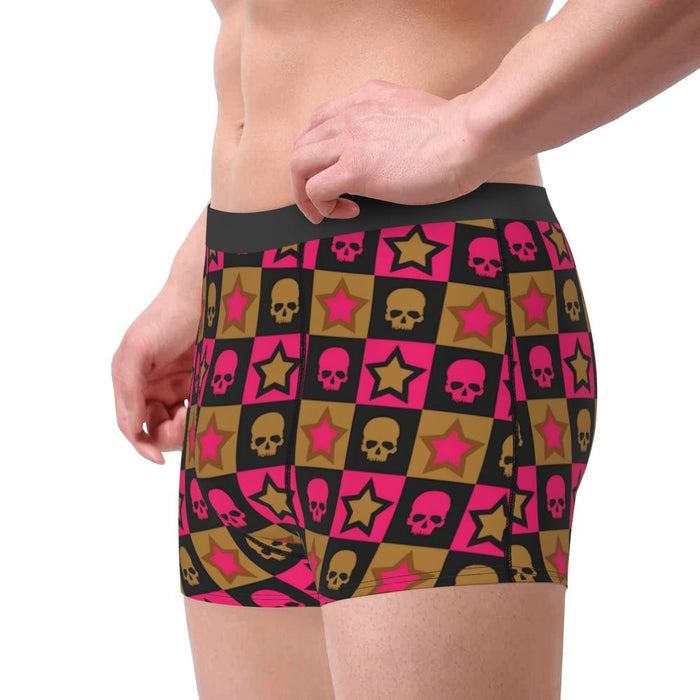 Custom Sexy Gothic Skeleton Death Skull Boxers Shorts Panties Men's Underpants Breathbale Briefs Underwear