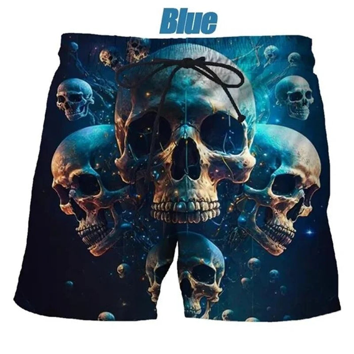 Roses Goth Skull Beach Shorts