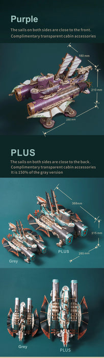 MMZ MODEL DIY 3D Wooden Puzzle Steampunk Airship Popular Assembly Model Kits Toys For Children Kids Girls Birthday Gift