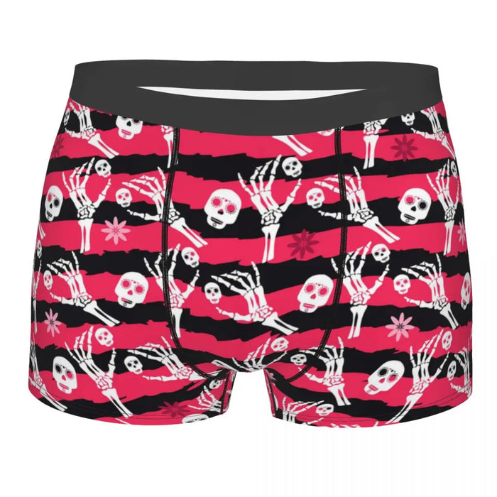 Custom Sexy Gothic Skeleton Death Skull Boxers Shorts Panties Men's Underpants Breathbale Briefs Underwear