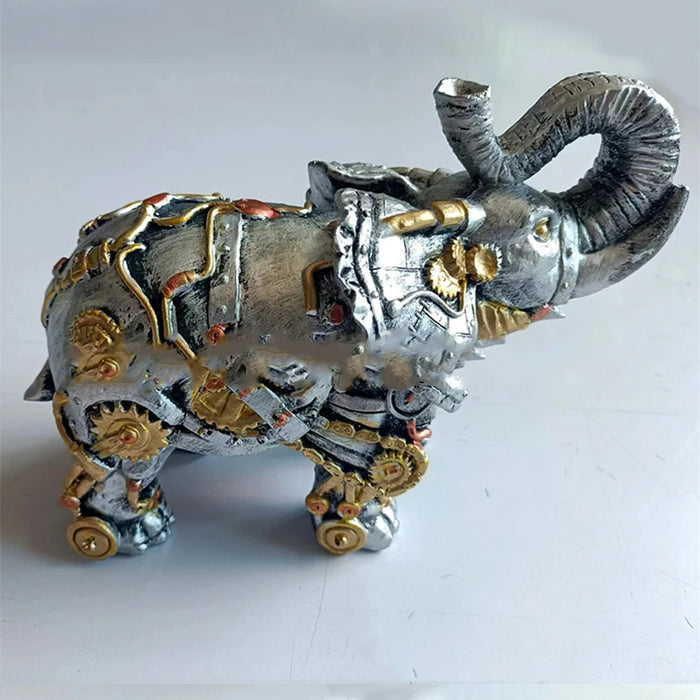 Mechanical Punk Dog Figure Resin Crafts Steampunk Bulldog Dog Resin Statue Sculpture Decoration Home Desktop Ornaments